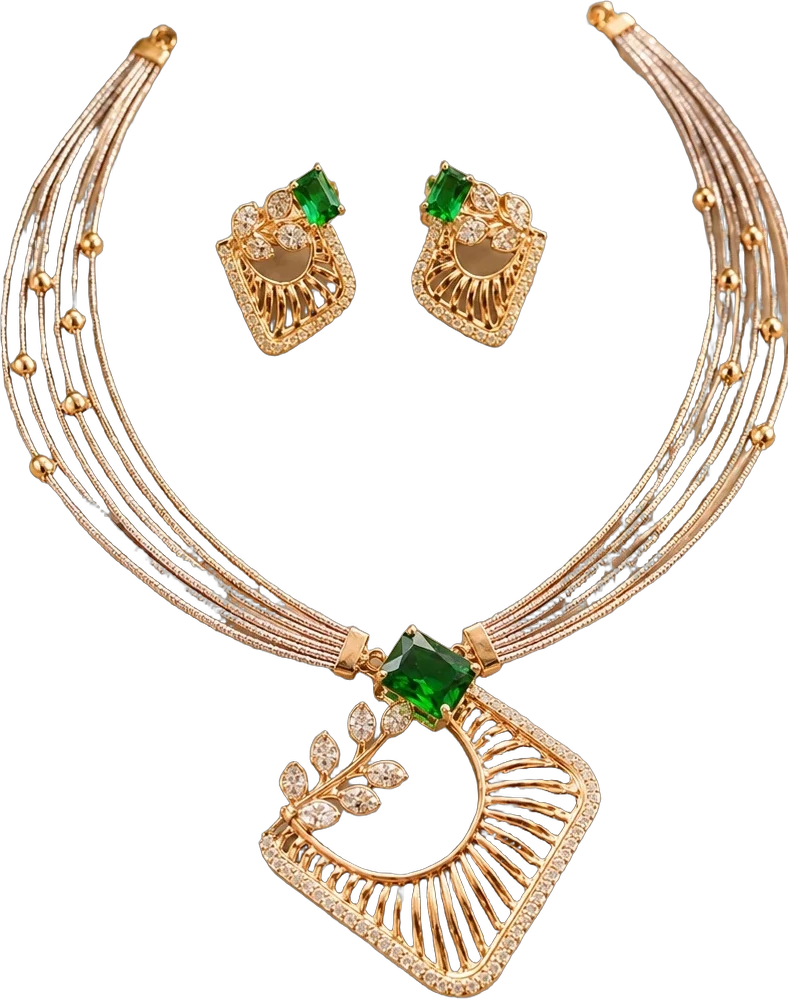 Rose gold emerald set